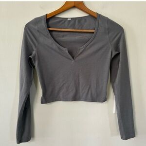 lululemon cropped henley long sleeve shirt